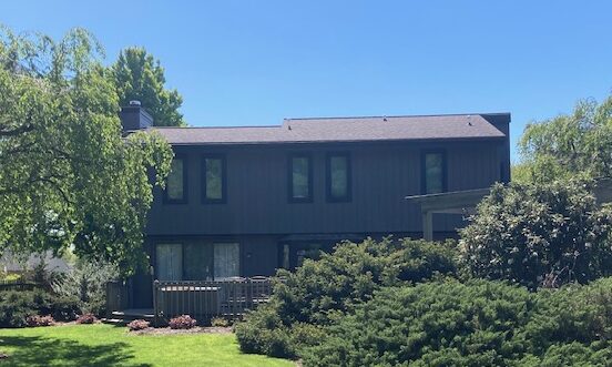 Metal siding installed Leola, PA; Lancaster Co. Pa; Color: Textured Charcoal, May 2022